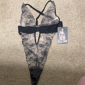 Elegant Black Lace Bodysuit